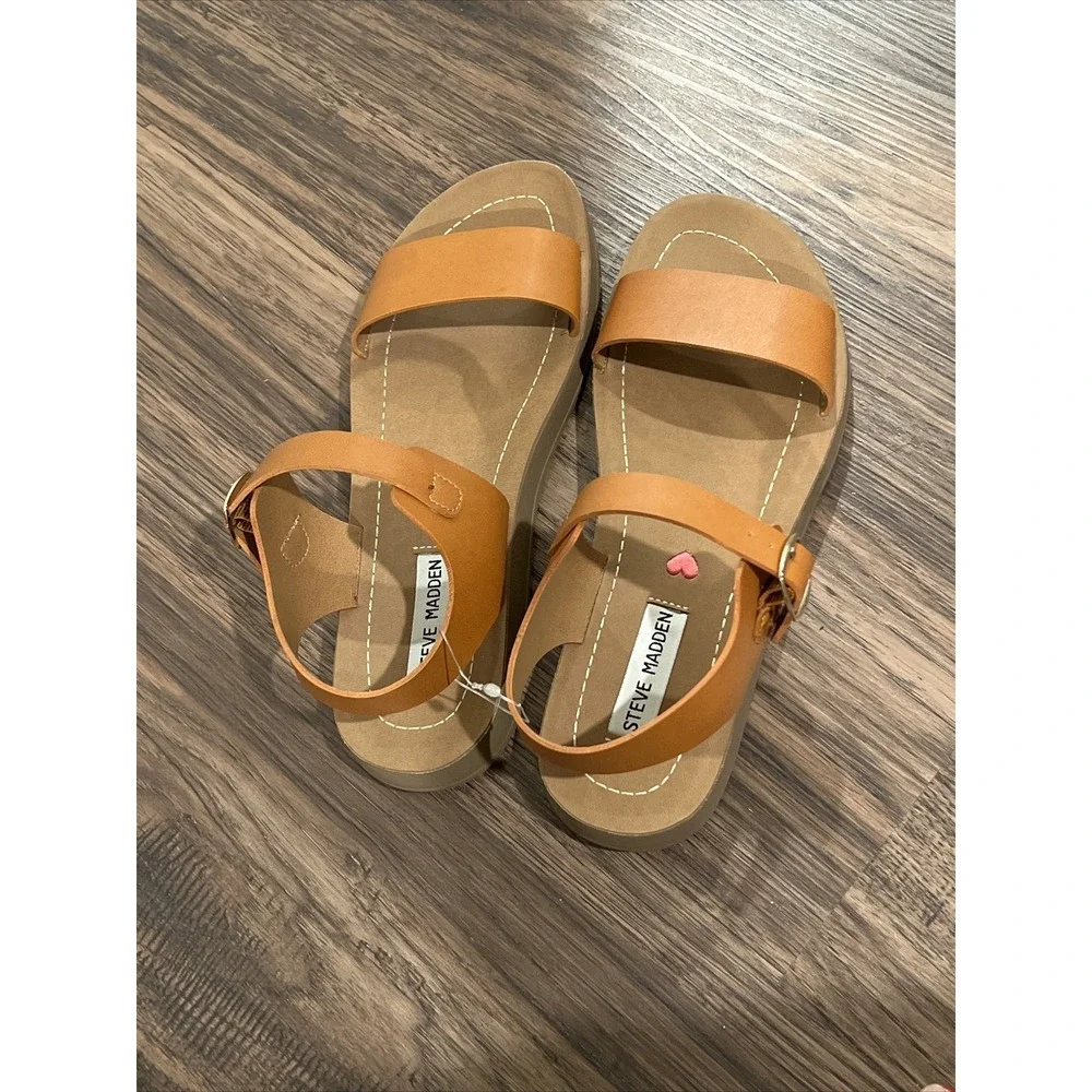 Steve Madden Woman's Medium Cognac Brown Ankle Synthetic JPROBLER Size 6